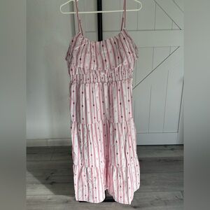 NWT LOFT Pink and White Striped Dress
